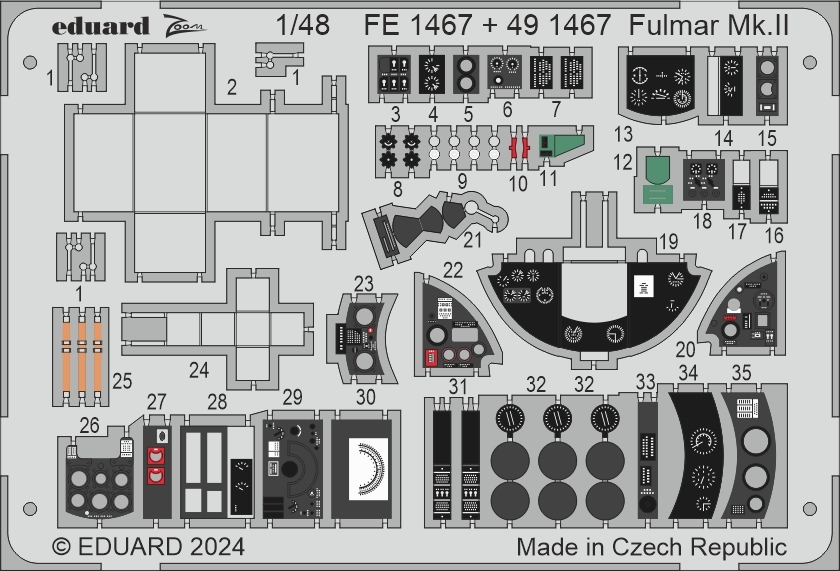 エデュアルド ズーム1/48 FE1467 Fairey Fulmar Mk.II for Trumpeter kits