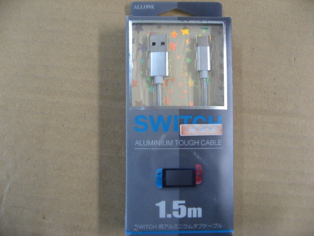 ALLONE アローン SWITCH用 Type-Cアルミタフケーブル1.5m シルバー ALG-TCATSV ニンテンドースイッチ_画像1