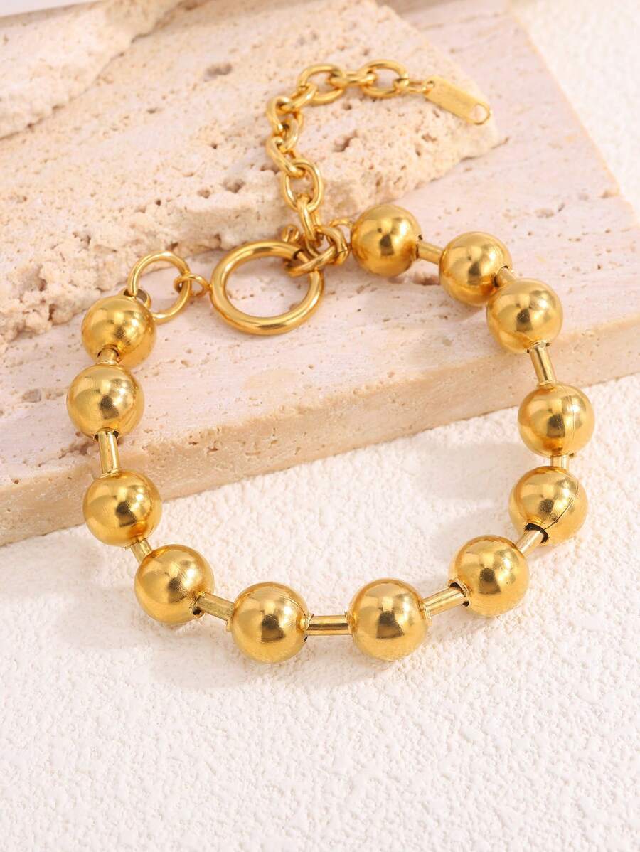  jewelry lady's bracele chain stainless steel. ball bracele 1 piece, woman. everyday put on to suited light weight . luxur 