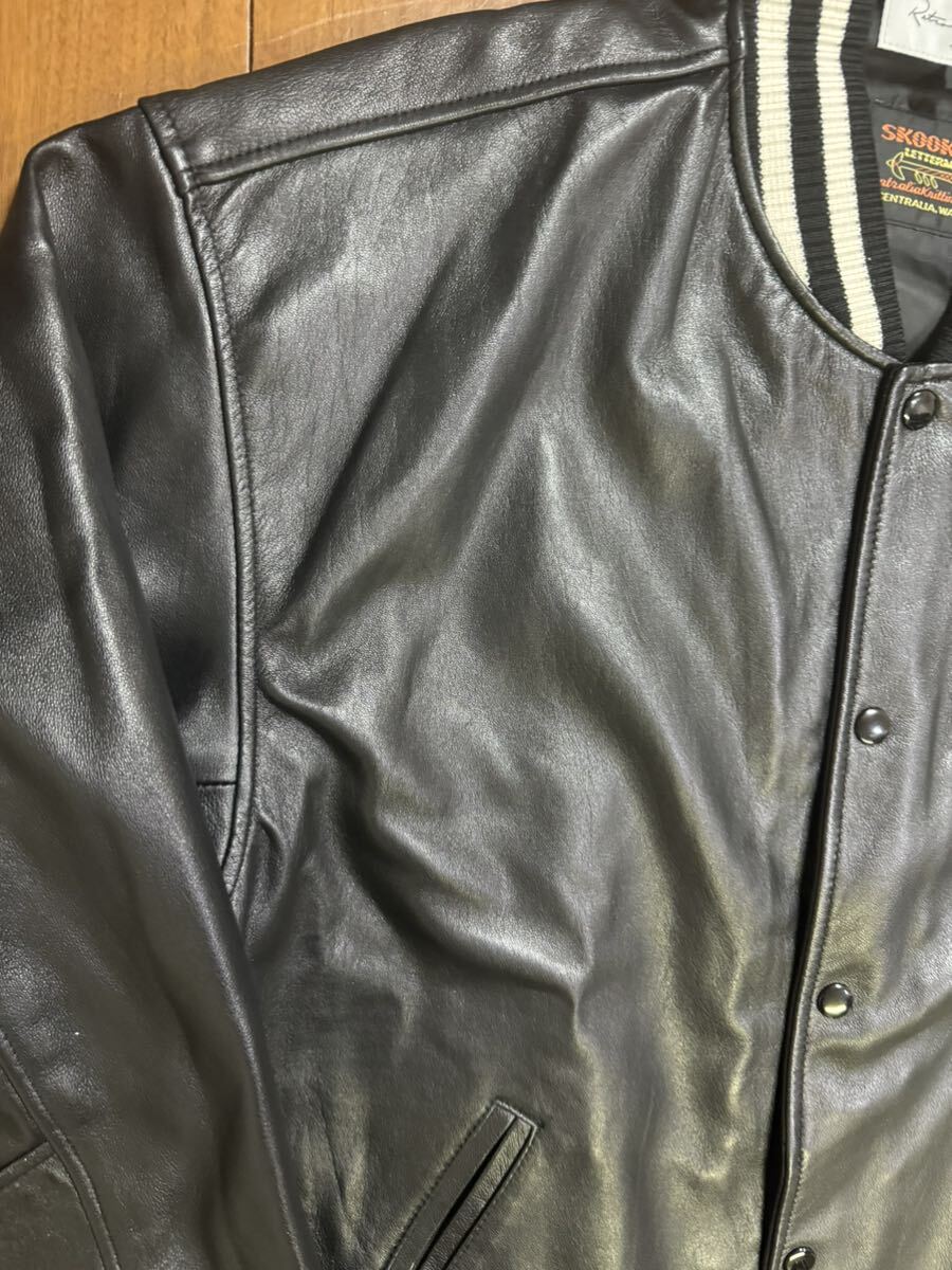 美品 RETRO GRADE×SKOOKUM 羊革 バーシティージャケット オール 美品 RETRO GRADE×SKOOKUM 羊革 バーシティージャケット オール