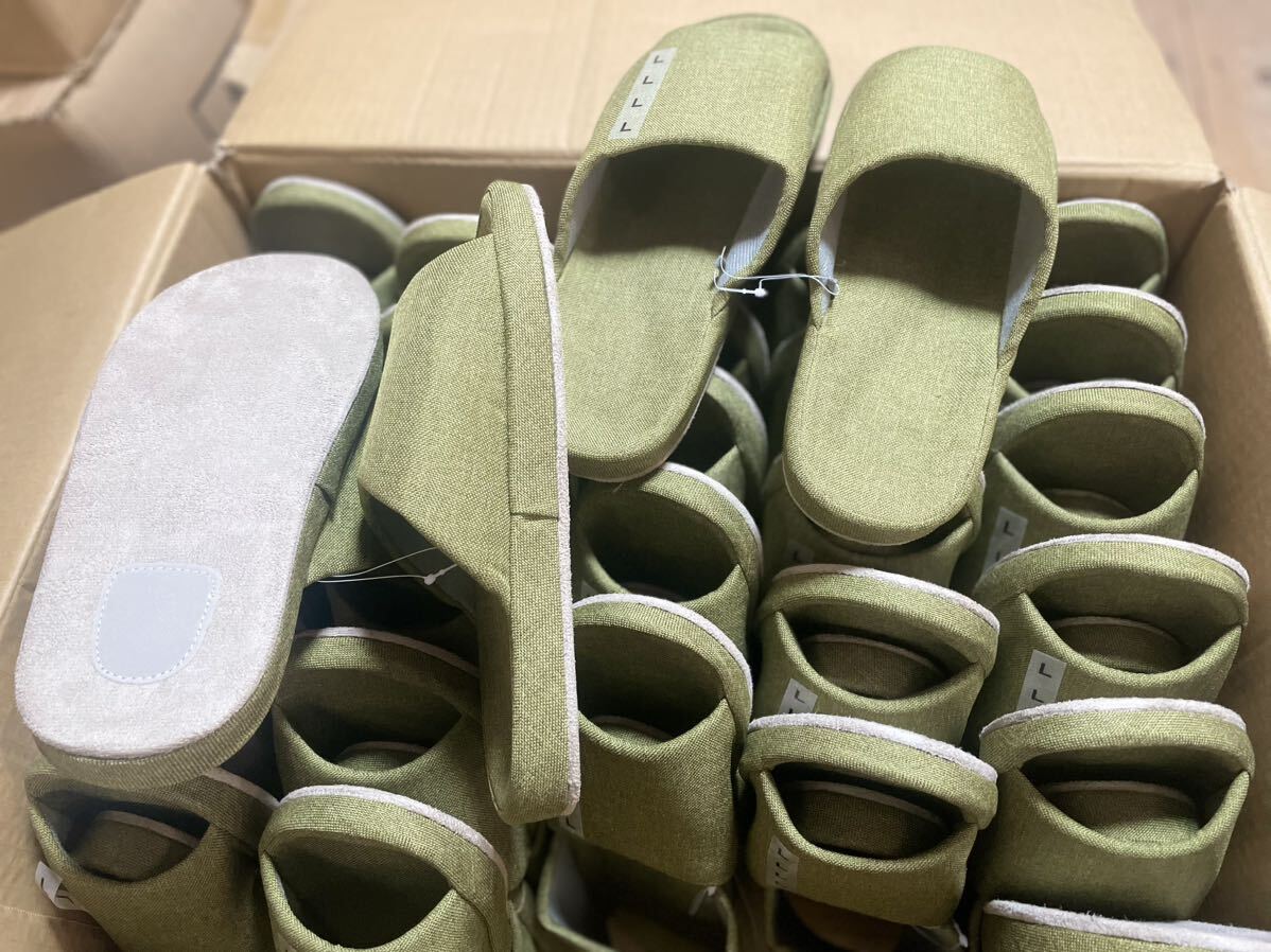 【269】スリッパ /30足セット/緑/無地/家庭用/室内履き /未使用品