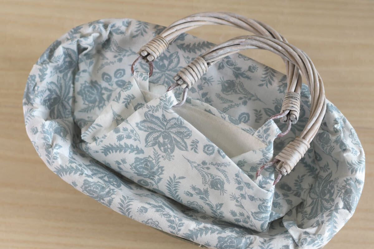 マニー　グランシュマン　バスケットバッグ　籠バッグ　アンティーク調　オーバル　ボタニカル　新品_画像3