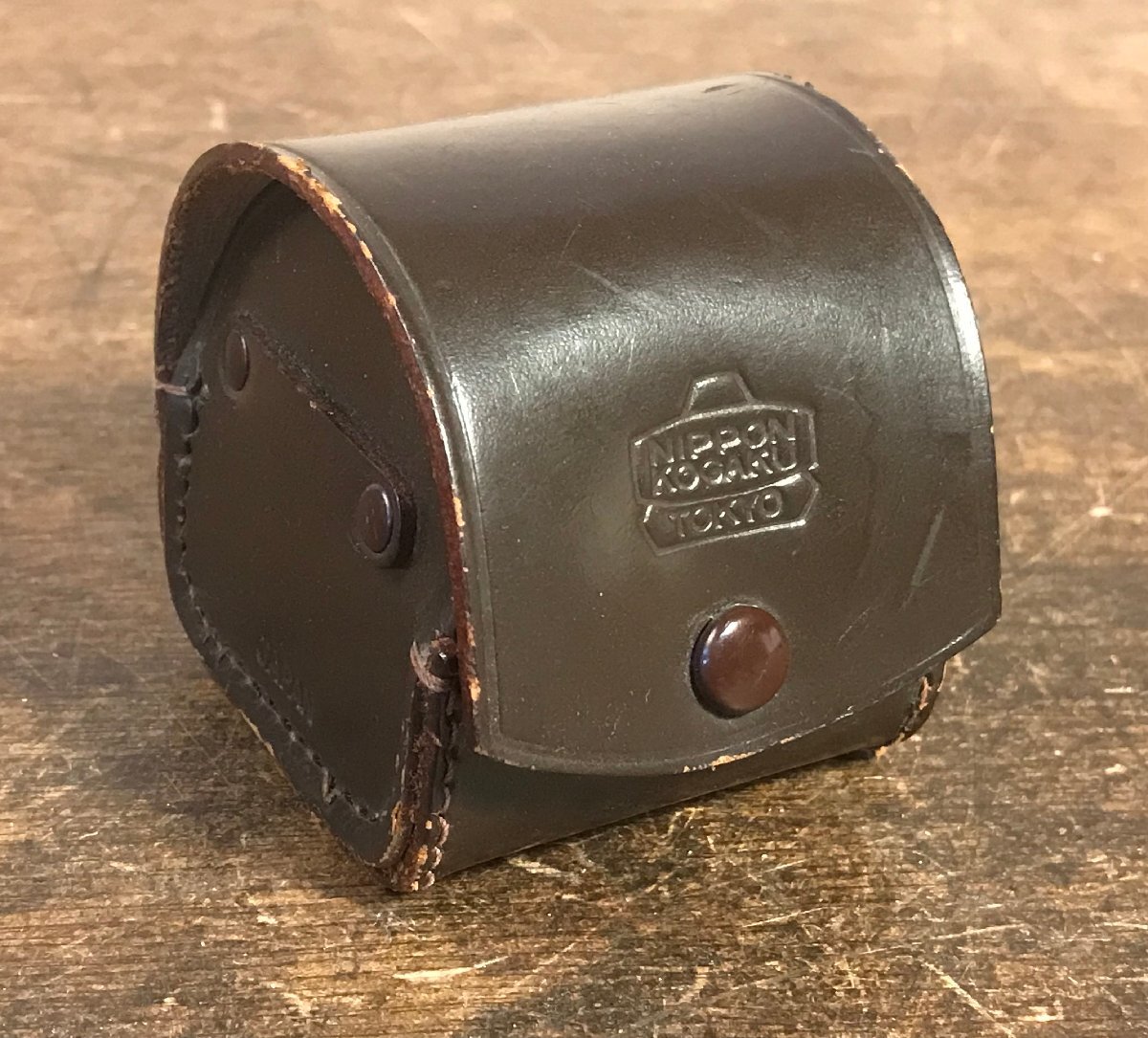 SS-5506■送料込■NIPPON KOGAKU フィルムケース 革制 ケース レザーケース ハードケース カメラ 収納 アンティーク 43g/くATら