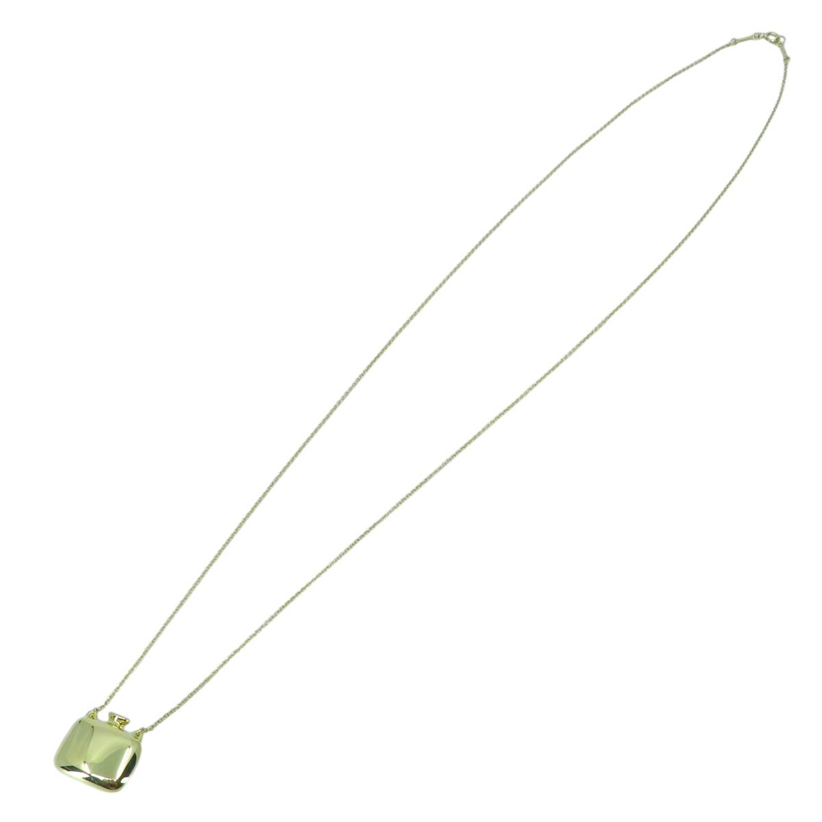  ultimate rare beautiful goods Tiffany&Co. Vintage Tiffany yellow gold square bottle long necklace 750 K18 YO98