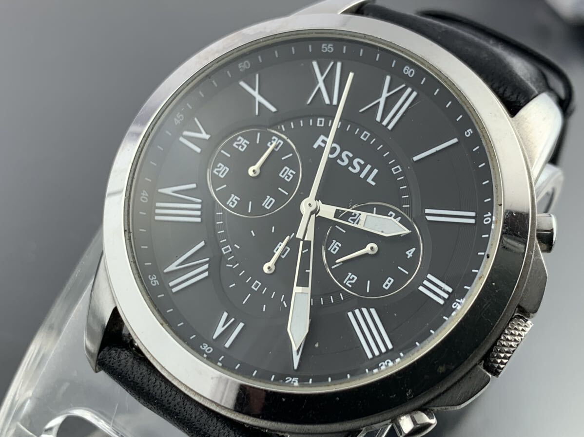 [A1376]1円～☆メンズ腕時計 クォーツ クロノグラフ FOSSIL フォッシル FS4812 動作品