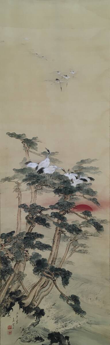 【複製】工芸画 酒井抱一「燕子花に水鶏図」絹本 掛軸 日本画 花鳥 MA449 複製】工芸画 酒井抱一「燕子花に水鶏図」絹本 掛軸 日本画 花鳥