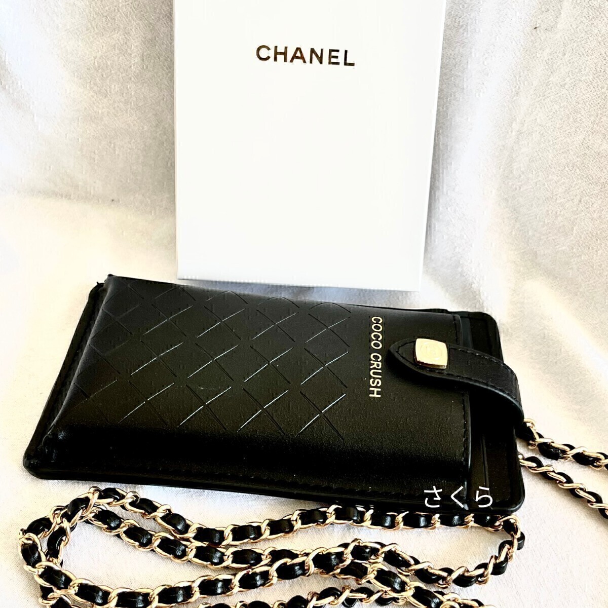 CHANEL ♡ノベルティポーチ♡チェーン付き♡ブラック バッグ CHANEL ♡ノベルティポーチ♡チェーン付き♡ブラック バッグ