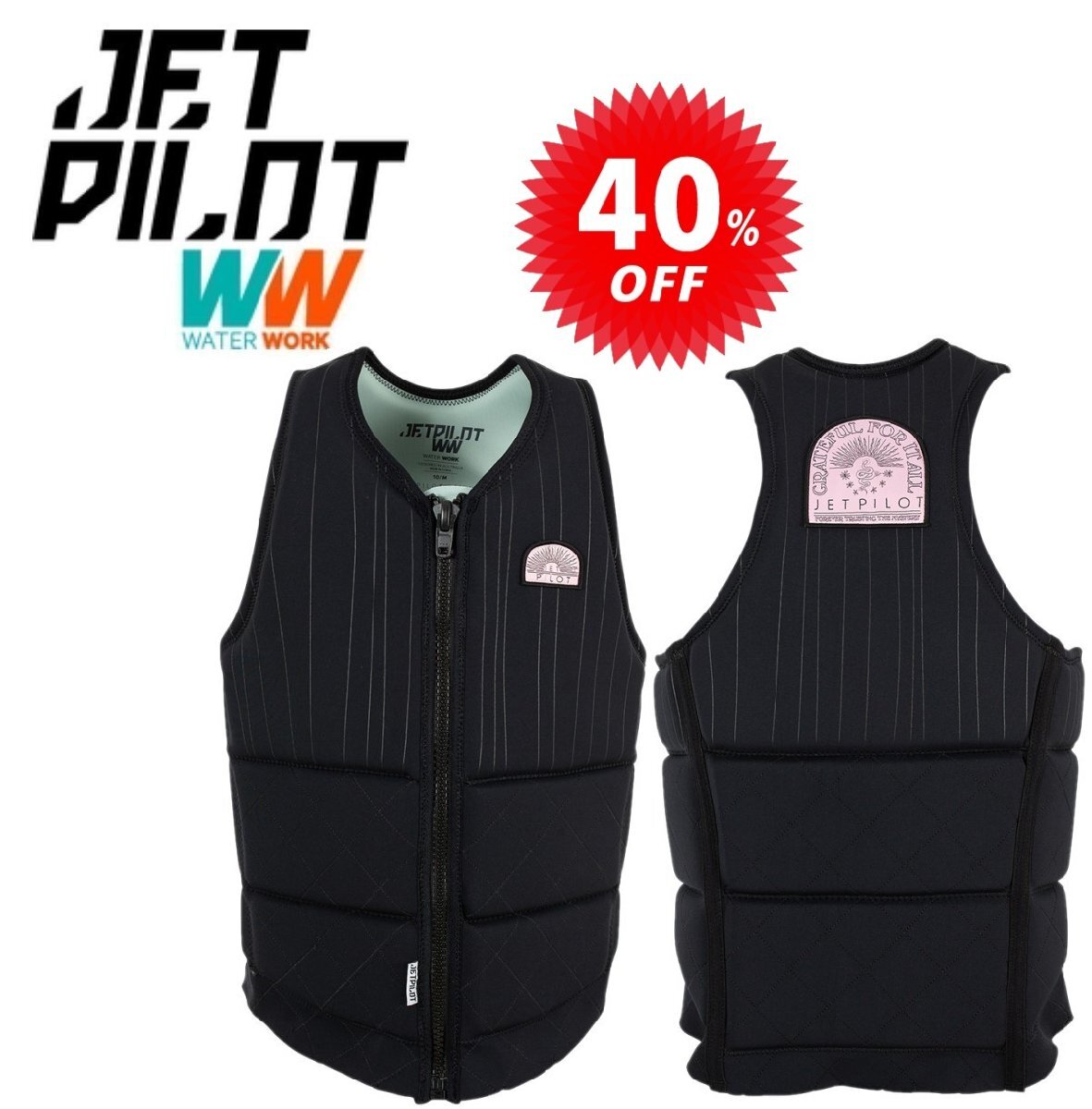 ジェットパイロット JETPILOT レディース セール 40%オフ 送料無料 シーナ フックス X1 F/E ネオベスト JA22302CE ブラック 10/M