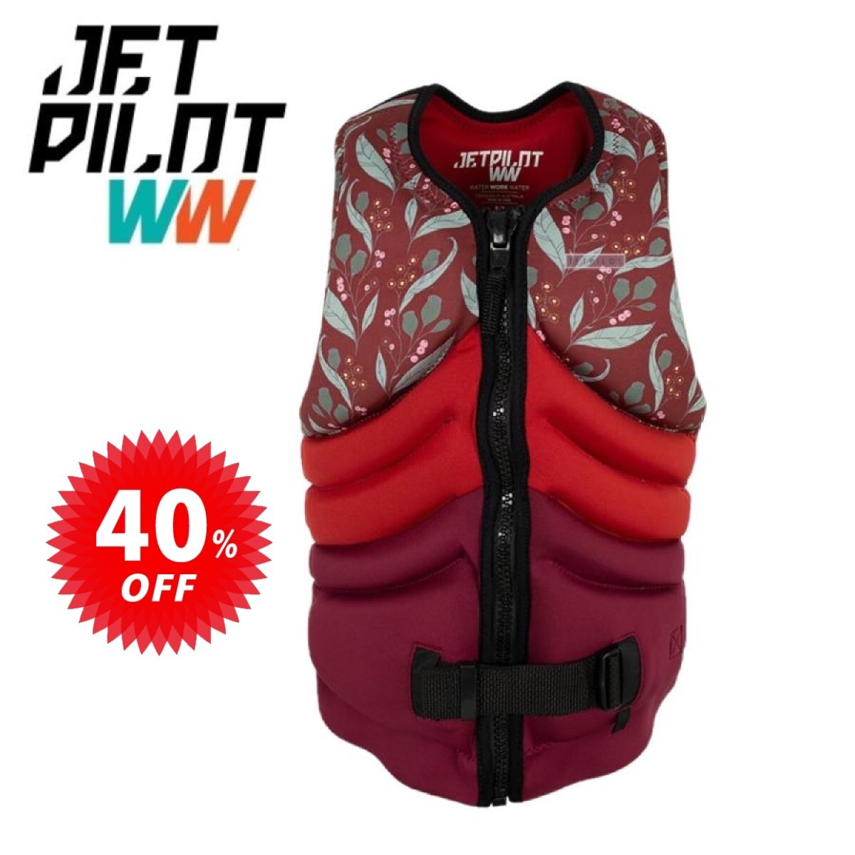 ジェットパイロット JETPILOT レディース ライフジャケット セール 40%オフ 送料無料 カンタム Y F/E ネオベスト JA21304 レッド 8/S