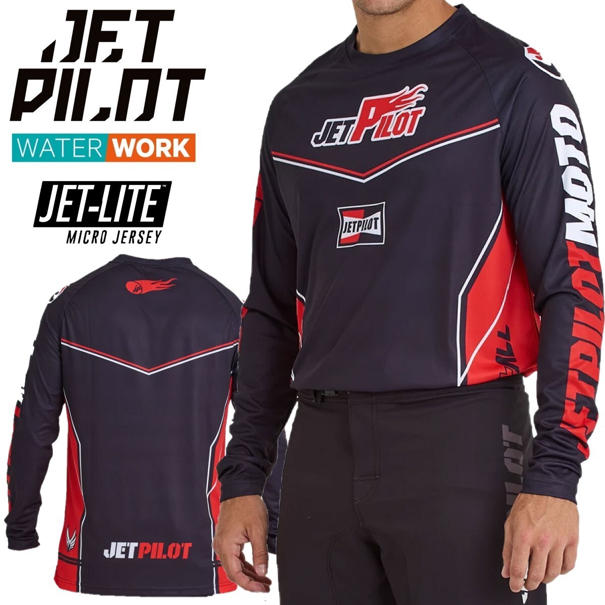 ジェットパイロット JETPILOT 2025 送料無料 リスク イット オール モト ジャージ S24618 レッド L MOTO モトクロス
