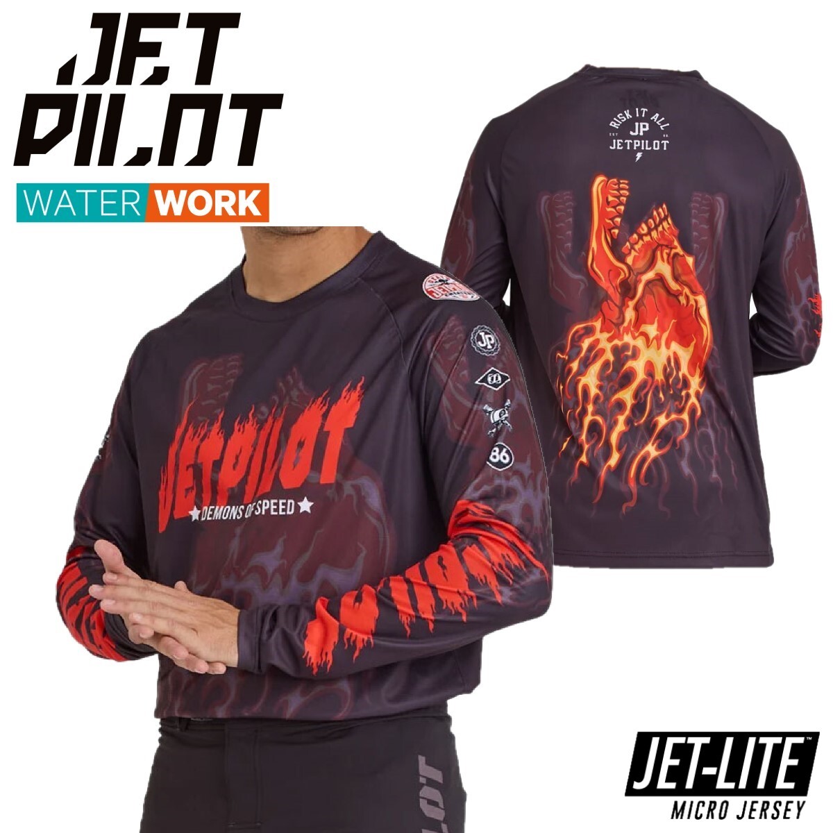 ジェットパイロット JETPILOT 2025 長袖 速乾 送料無料 バンディット ジャージ S24623 ブラック XL