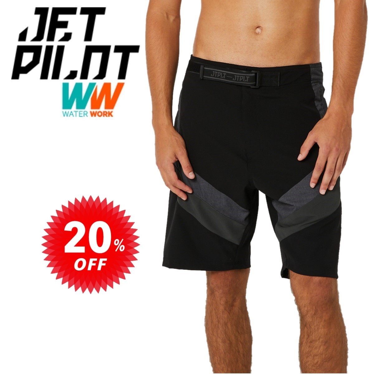 ジェットパイロット JETPILOT セール 20%オフ 送料無料 オプティマム メンズ ボードショーツ S22900 ブラック/チャコール 36 海パン