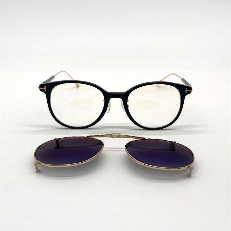 トムフォード TOM FORD 2wayサングラス&メガネ　TF5664 黒　青レンズ