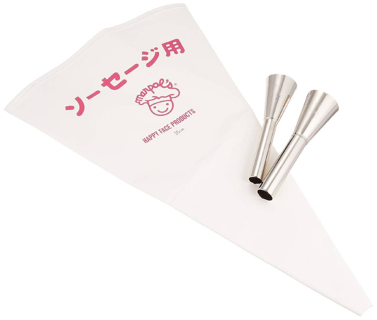 田中糧機製作所 田中糧機 ソーセージ用口金セット(絞り袋付き) ウィンナ&フランク用 No.3300 真鍮メッキ、綿布、