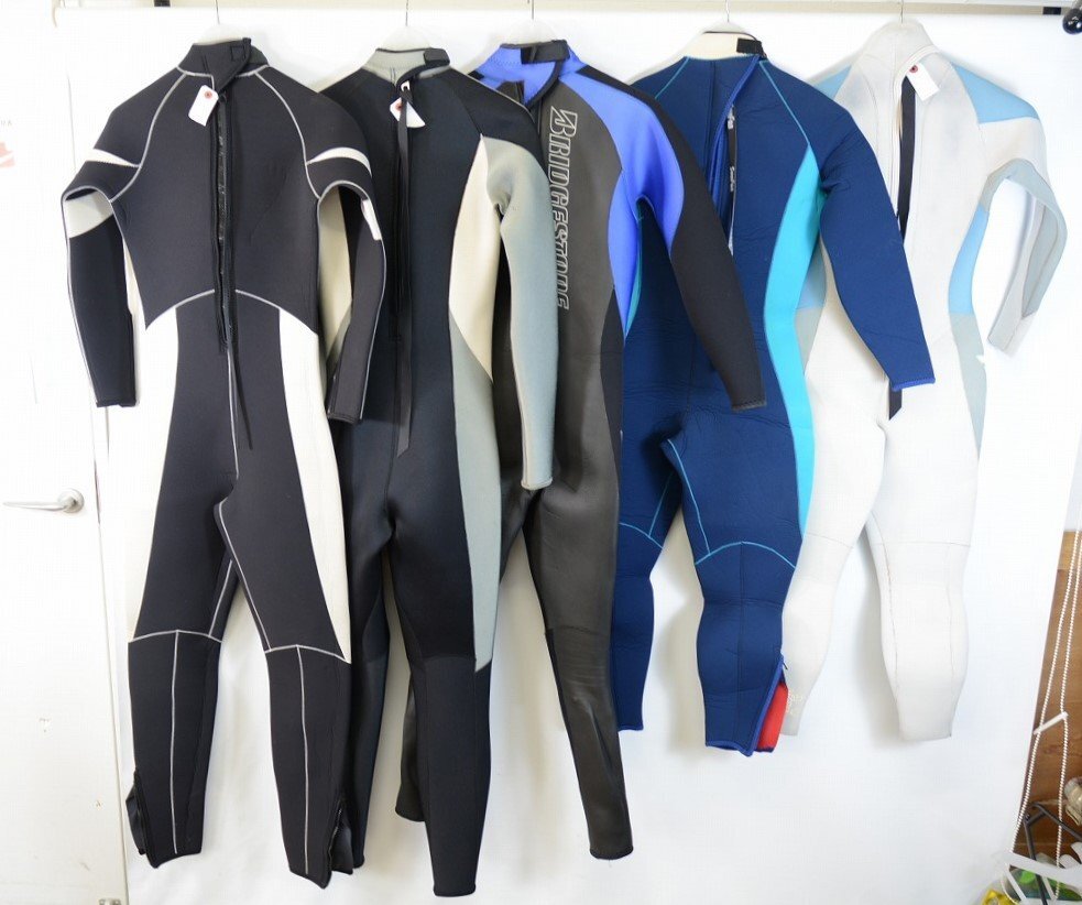 レビュー高評価のおせち贈り物 在庫整理 レンタル用ウェットスーツ5着セット 153 186cm Wsuit 男性用