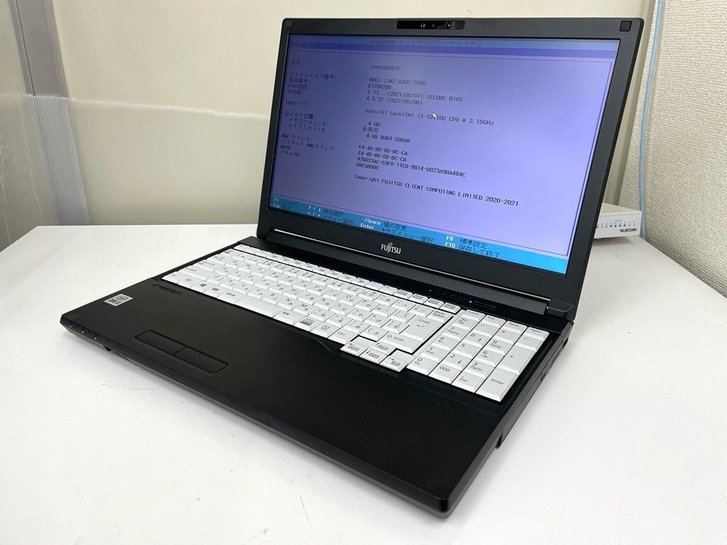 【UEFI起動確認済み／中古】LIFEBOOK A5510/FX 【FMVA8804SP】 (Core i3-10110U， RAM4GB， HDD無し[OS無し]) ★本体＋ACアダプタ　⑤