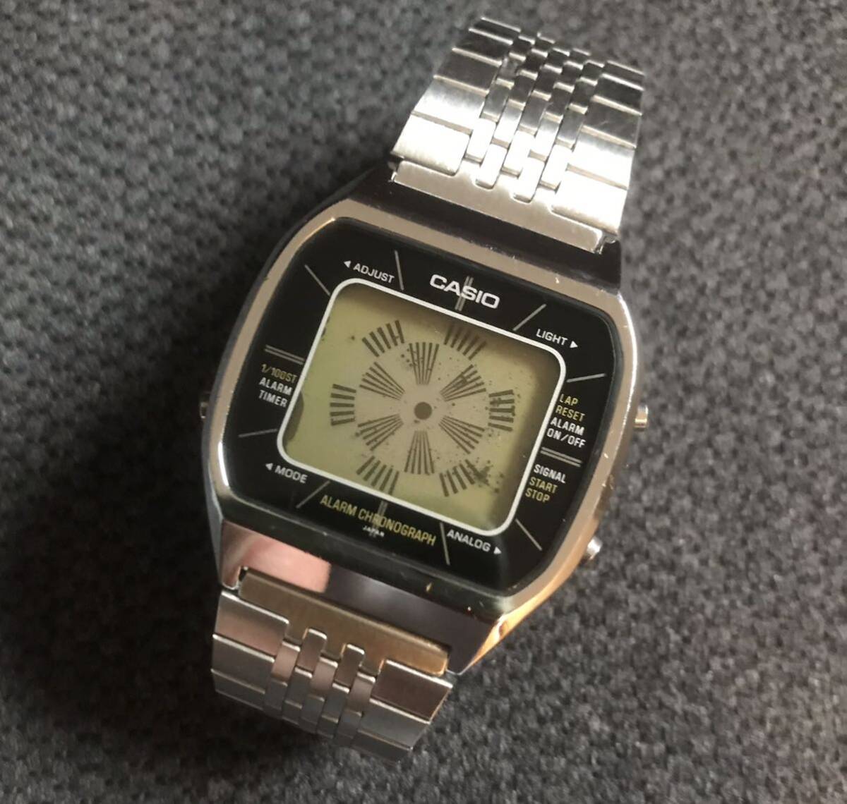 稼働 カシオ アラームクロノ A201 デジタル クオーツ オリジナルブレス ブルーサンダ 美品 希少品 rare 
