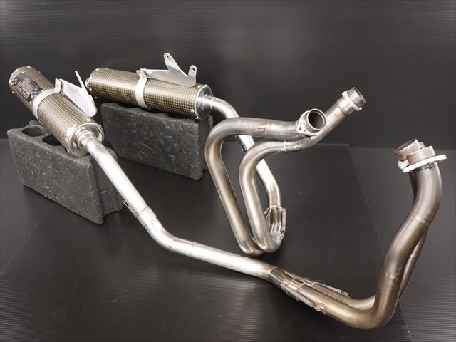 激安！RVF400用Jha製ガナドール左右2本出しフルエキゾーストマフラー/ステン+カーボン！NC35/城北ホンダオート