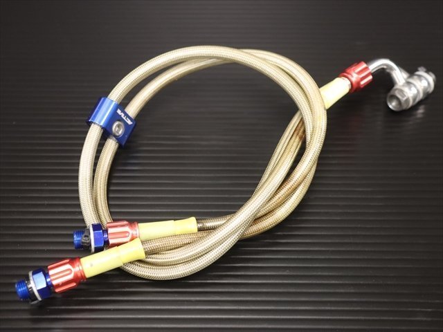 激安！ACTIVE製汎用ステンメッシュフロントブレーキホースSet/630mm+660mm！NSR250Rのブレンボキャリパー化に