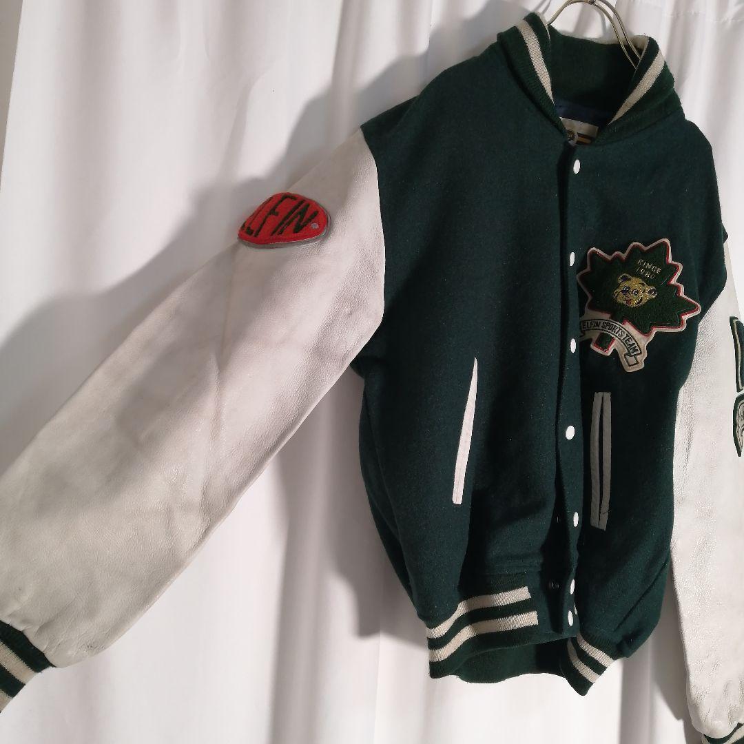 古着 日本製 90s 90年代 ヴィンテージ 袖レザー ウール 古着 日本製 90s 90年代 ヴィンテージ 袖レザー ウール