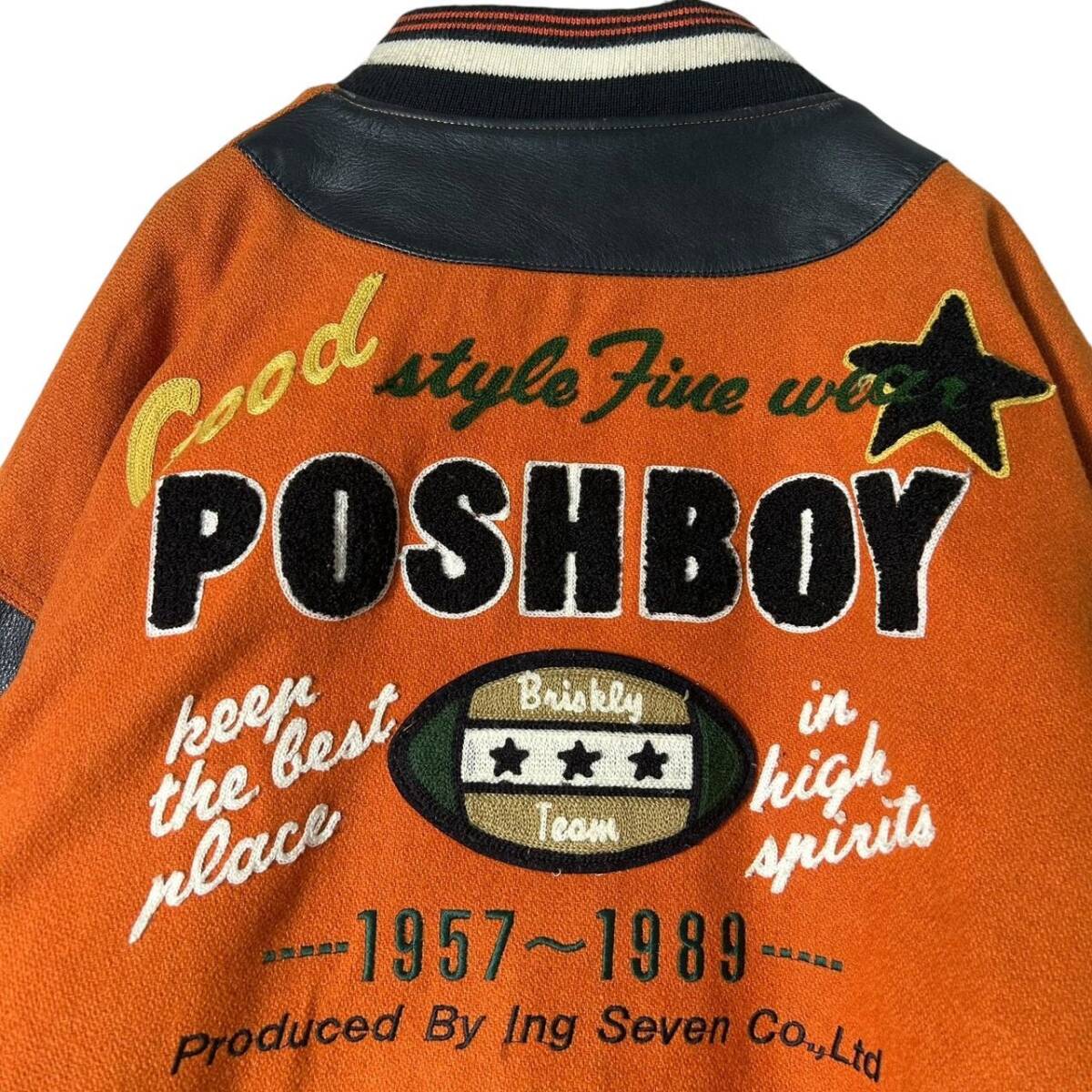 古着 80s 90s POSH BOY 袖レザー ウールスタジャン アワード 古着 80s 90s POSH BOY 袖レザー ウールスタジャン アワード