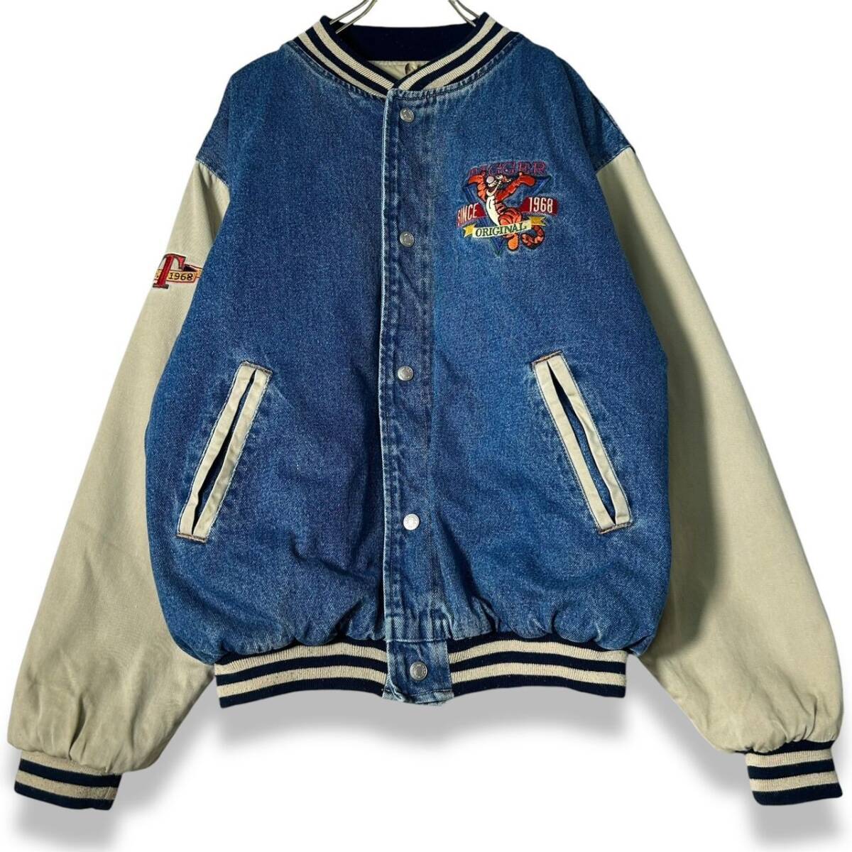 古着 90年代 Disney ディズニー デニムスタジャン バーシティー 古着 90年代 Disney ディズニー デニムスタジャン バーシティー
