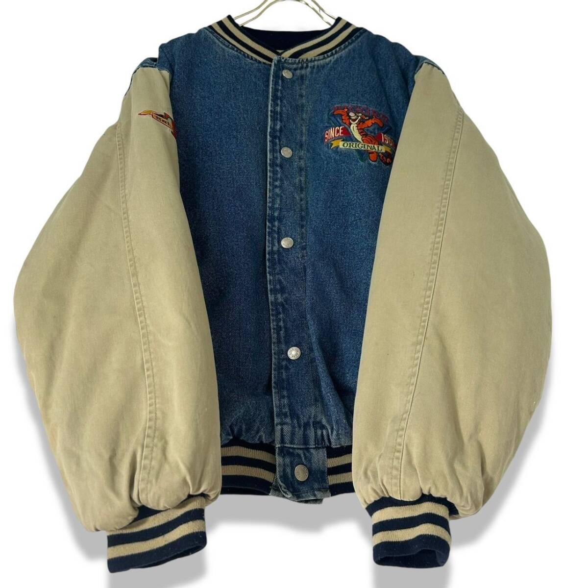 古着 90年代 Disney ディズニー デニムスタジャン バーシティー 古着 90年代 Disney ディズニー デニムスタジャン バーシティー