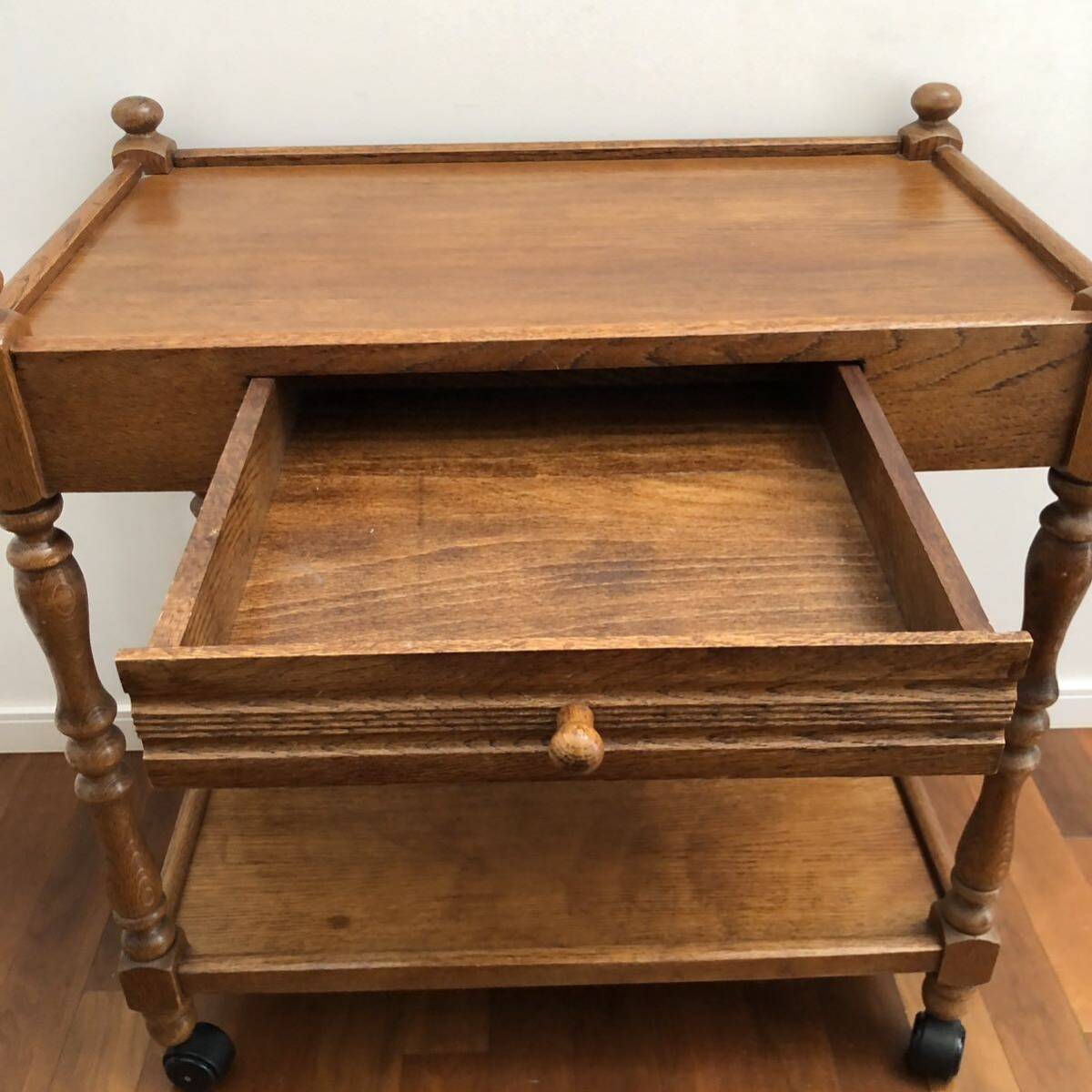 英国アンティーク オーク材 トローリーワゴン キッチンワゴン ティー