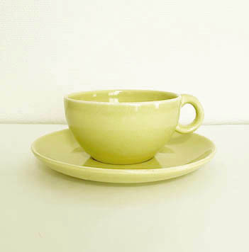 ヴィンテージ ラッセルライトRussel Wright Iroquoisイロコイス社制の イエロー カップ＆ソーサー Cup&Saucer コーヒー 食器 キッチン用品