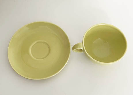 ヴィンテージ ラッセルライトRussel Wright Iroquoisイロコイス社制の イエロー カップ＆ソーサー Cup&Saucer コーヒー 食器 キッチン用品