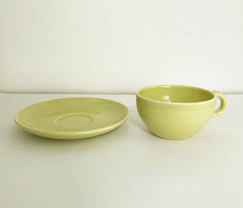 ヴィンテージ ラッセルライトRussel Wright Iroquoisイロコイス社制の イエロー カップ＆ソーサー Cup&Saucer コーヒー 食器 キッチン用品