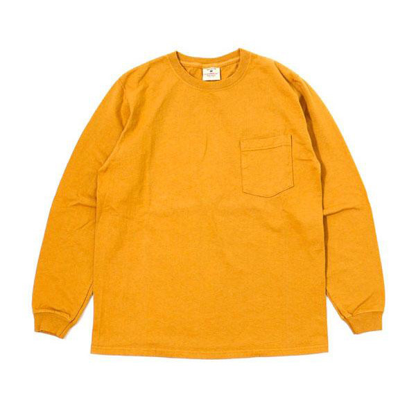 Lサイズ マリーゴールド グッドウェア tシャツ ロング GOOD WEAR L/S POCKET TEE ヘビーウェイトTEE MADE IN U.S.A