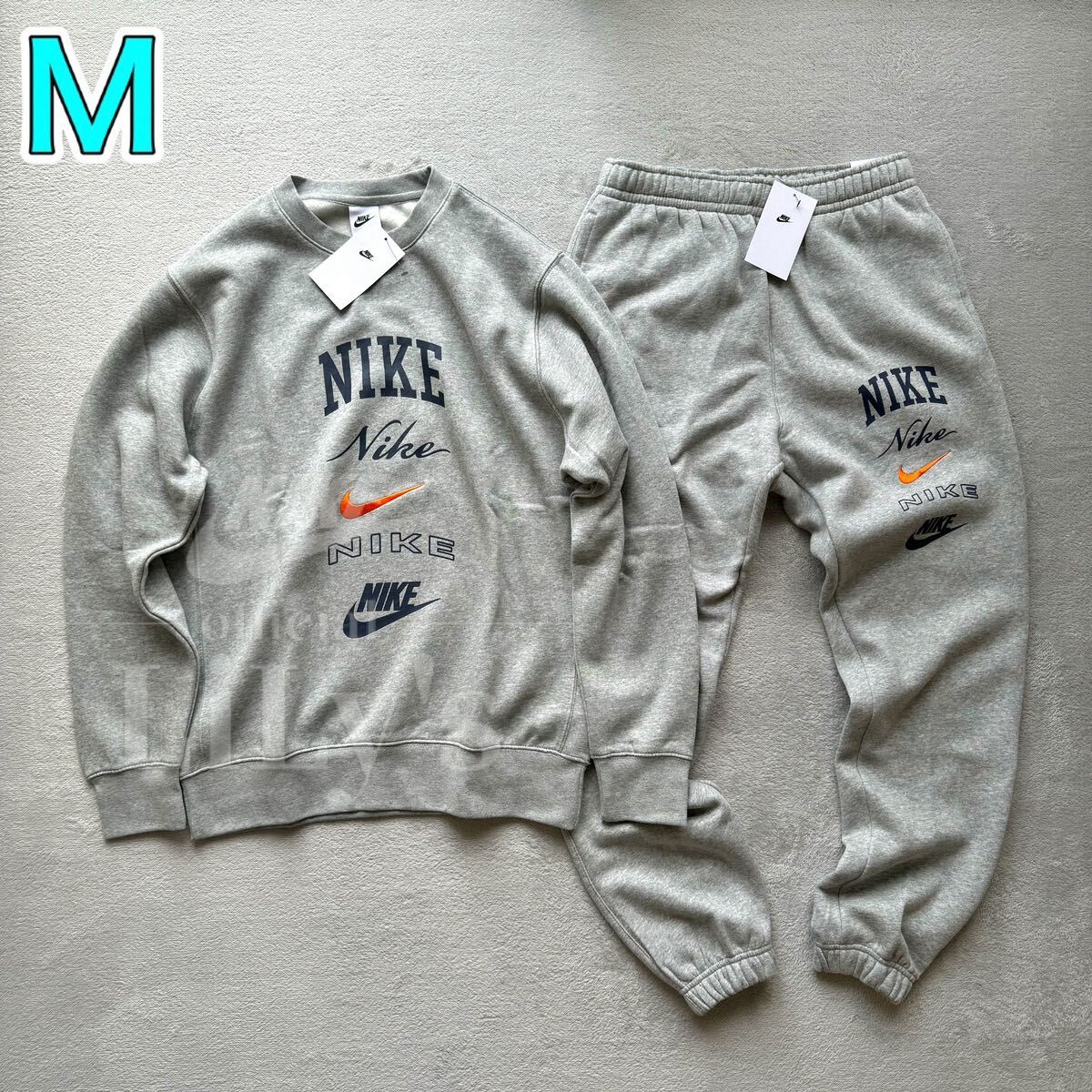 新品 NIKE上下セットアップ M グレーオレンジ ナイキ 送料無料 新品 NIKE上下セットアップ M グレーオレンジ ナイキ 送料無料
