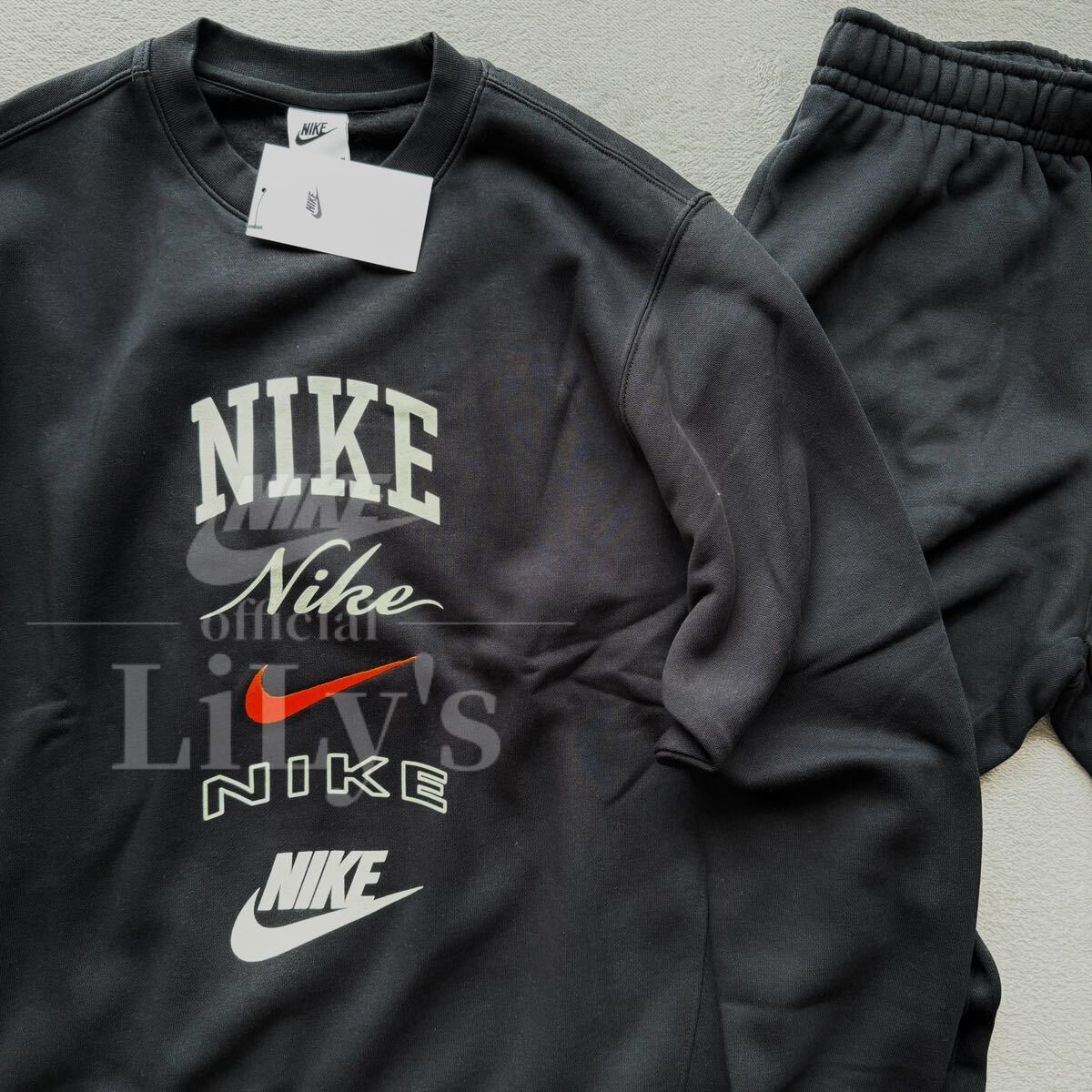 新品 NIKE上下セットアップ L ブラックオレンジ 黒 ナイキ 送料 新品 NIKE上下セットアップ L ブラックオレンジ 黒 ナイキ 送料