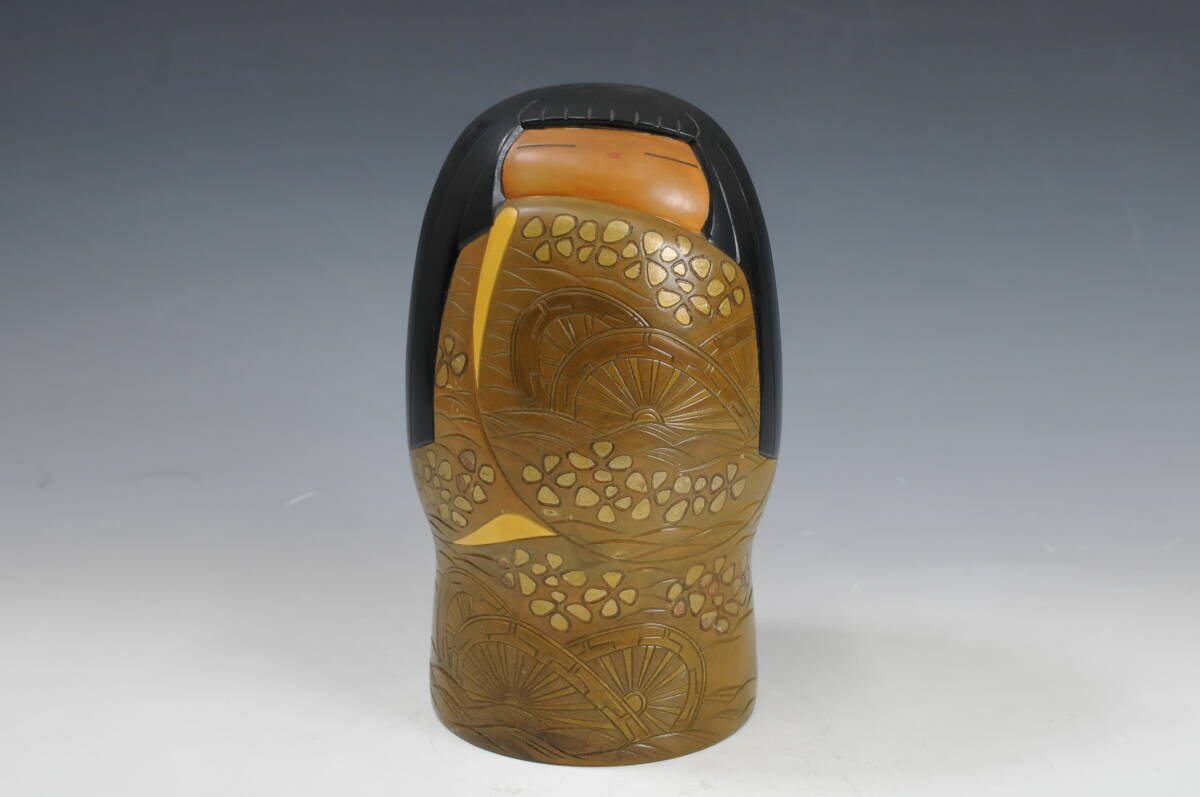 【真作】　吉田多加志 作　創作こけし　『たまゆら』　高さ：24cm　箱無　伝統工芸　03408021-1