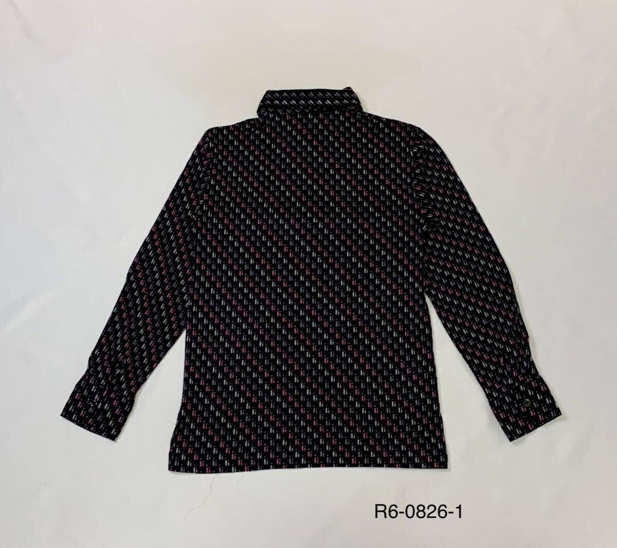 Munsingwear マンシングウェア // 長袖 総柄 マーク刺繍 ポロシャツ (黒) サイズ S_画像2