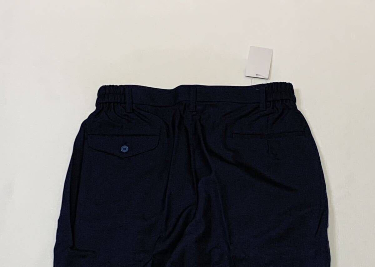 (未使用) FAIRROAD // ウエスト脇ゴム ツータック ワークパンツ 薄手 (ネイビー系) サイズ LL_画像4