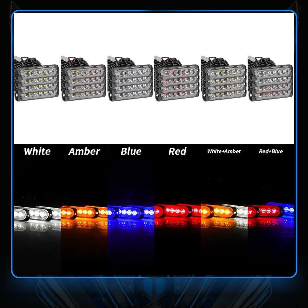  free shipping.. 6 ream LED light hazard strobo color : red flash warning light Patrol light bar urgent blinking light 4 piece set 