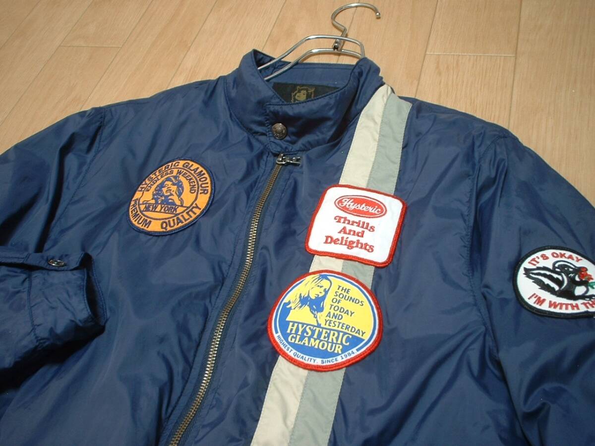 高級HYSTERIC GLAMOUR PRIMALOFTレーシングジャケット美品メンズ 高級HYSTERIC GLAMOUR PRIMALOFTレーシングジャケット美品メンズ