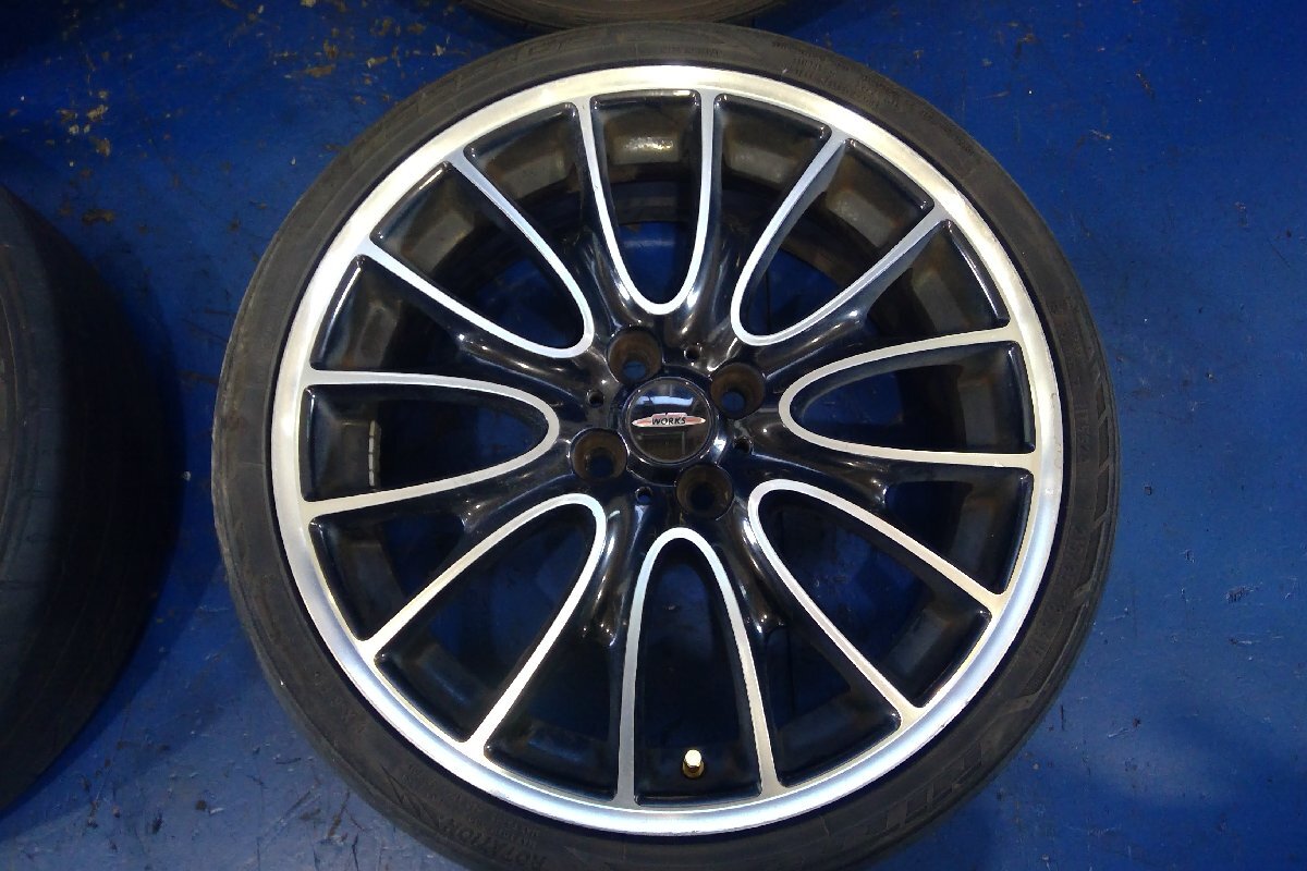 (H)MINI クラブマン 純正 JCW 18インチ アルミ ホイール 7J +52 PCD100・タイヤ 215/35R18 4本セット クロススポーク R113 [2403364]