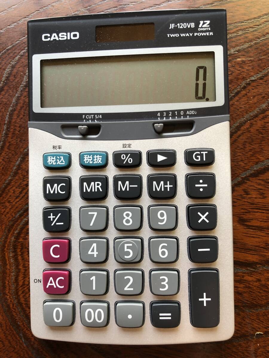 電卓　簿記検定使用　CASIO JF-120VB 12桁