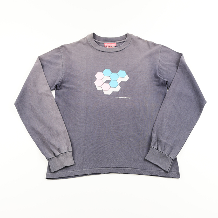 90’s 226 ECHO COOLTEMPO TOKYO クールテンポ 長袖プリントTシャツ ネイビー anvilボディ Sサイズ ジャンク商品