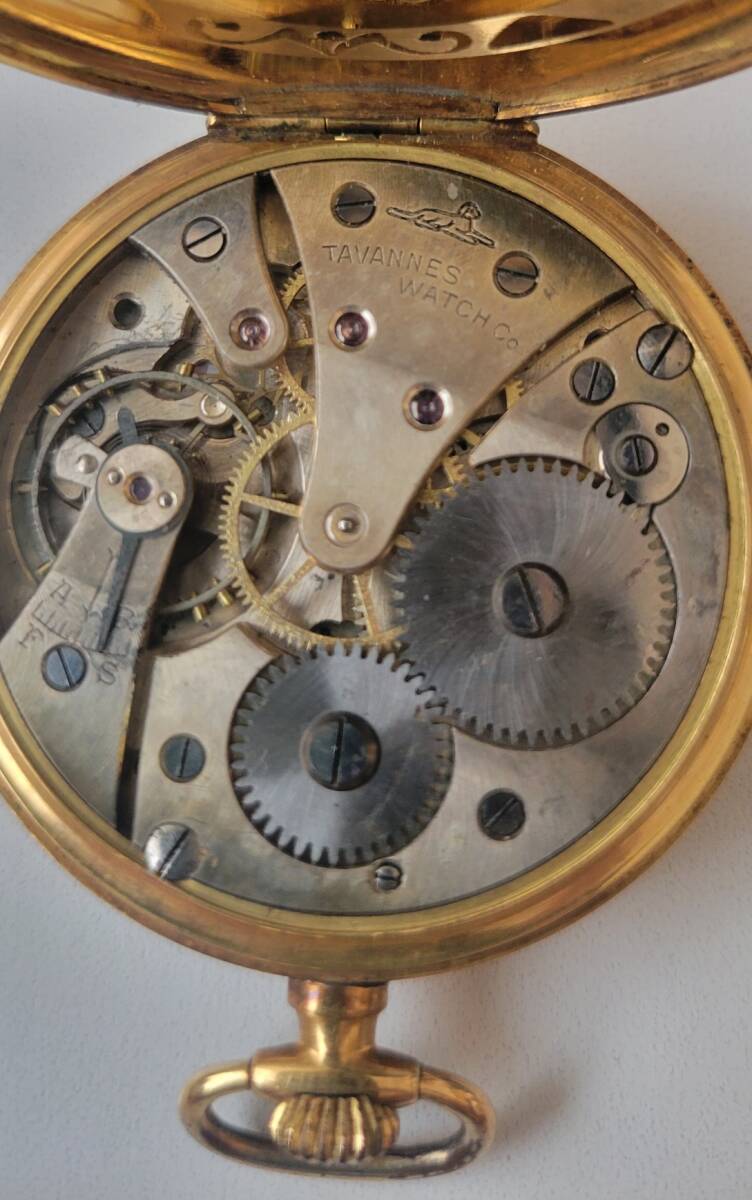 タバン 手巻き 懐中時計 18K 刻印 18金【TAVANNES WATCH CO タバン 手巻き 懐中時計 18K 刻印 18金【TAVANNES WATCH CO