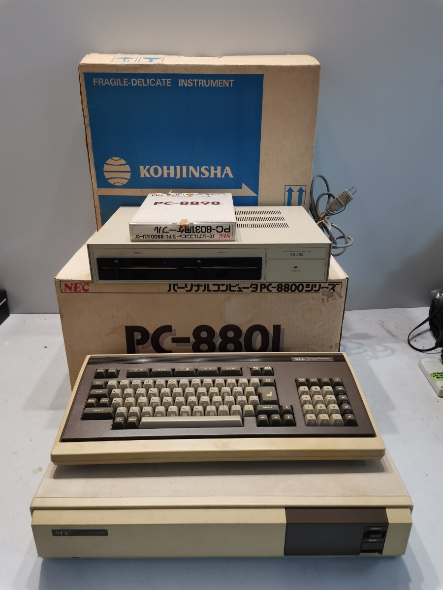 NEC PC-8801 KOHJINSHA KD-280セット 元箱付 旧型PC ジャンク NEC PC-8801 KOHJINSHA KD-280セット 元箱付 旧型PC ジャンク