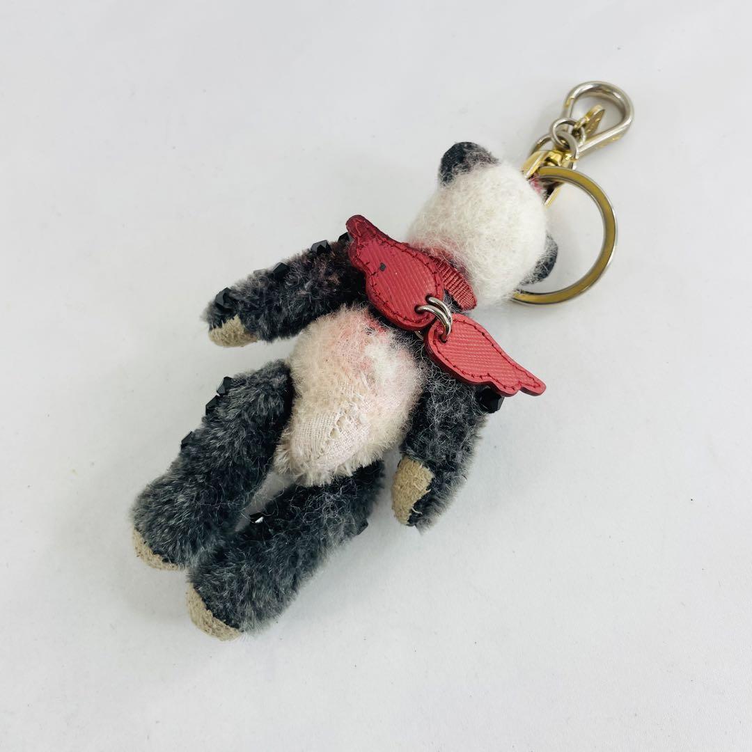 美品 PRADA プラダ パンダ チャーム キーホルダー ぬいぐるみ 美品 PRADA プラダ パンダ チャーム キーホルダー ぬいぐるみ