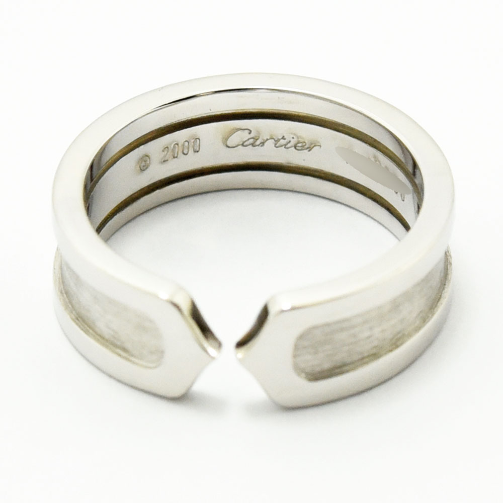  Cartier кольцо 2C Cartier кольцо C2 K18WG 750 #51 примерно 11 номер новый товар отделка б/у 