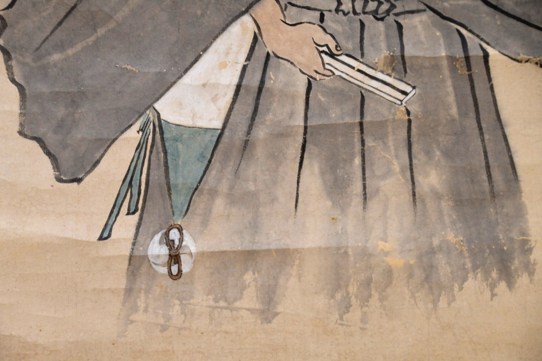 180(模写） 掛軸 田能村竹田筆 豊後 城主 緒方三郎惟義肖像画