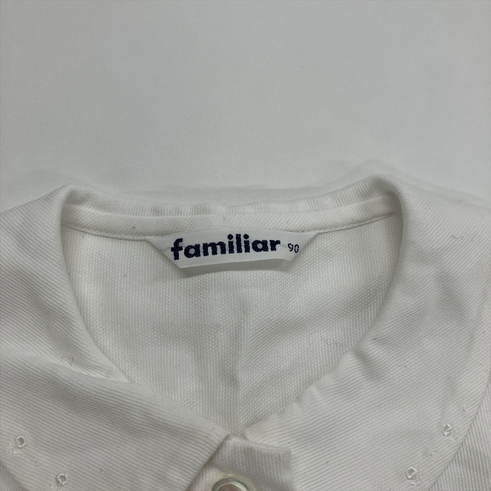 ファミリア Familiar ブラウス コットン ホワイト 90 キッズ