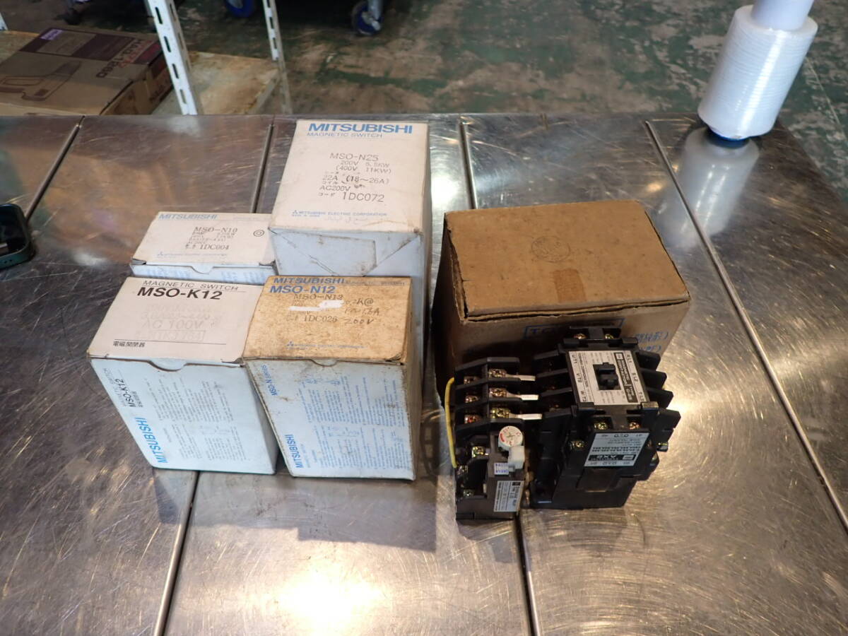 090717 三菱電機 マグネットスイッチ MSO-N10 N25 N12 K12 電磁開閉器 三相200v単相100v TOSHIBA M-20Q 5個セット未使用品 佐