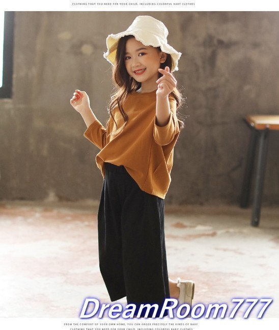 [140cm]....do Le Mans tops & wide pants gaucho pants setup child clothes girl Korea child clothes 